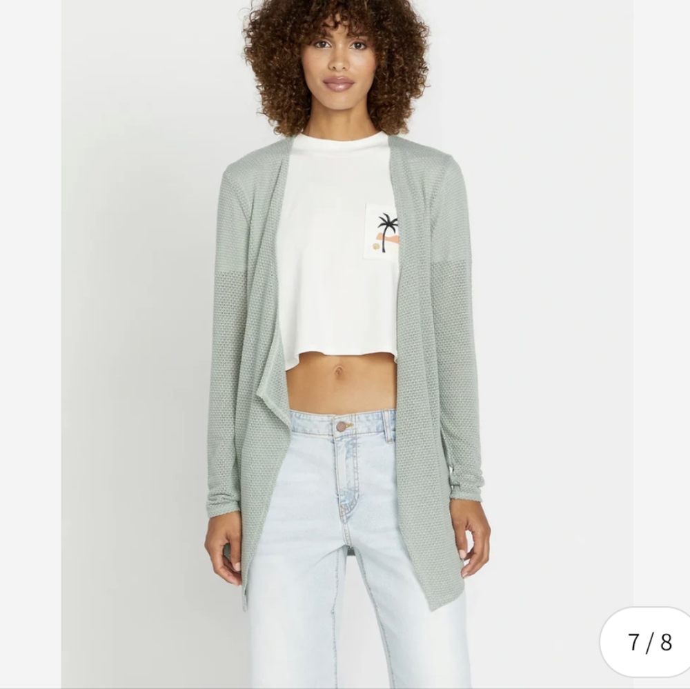 Women's Sea Green Open Front Cardigan NWT